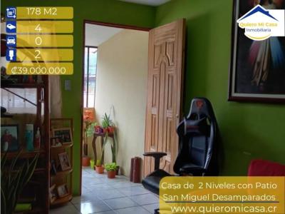 Casa de 2 Niveles con patio  en San Miguel de Desamparados, 178 mt2, 4 recamaras